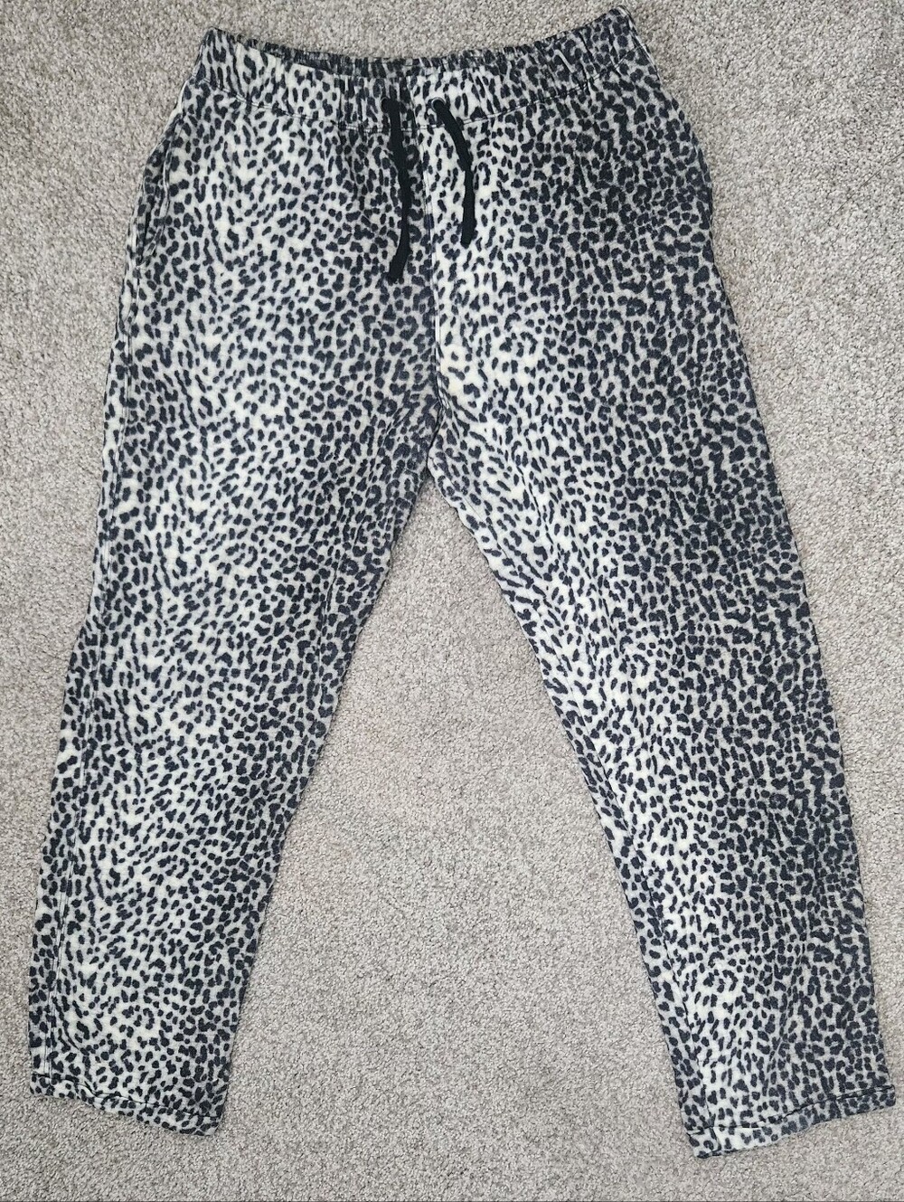 Black & Cream Leopard Print Jogger Pants - Super Soft